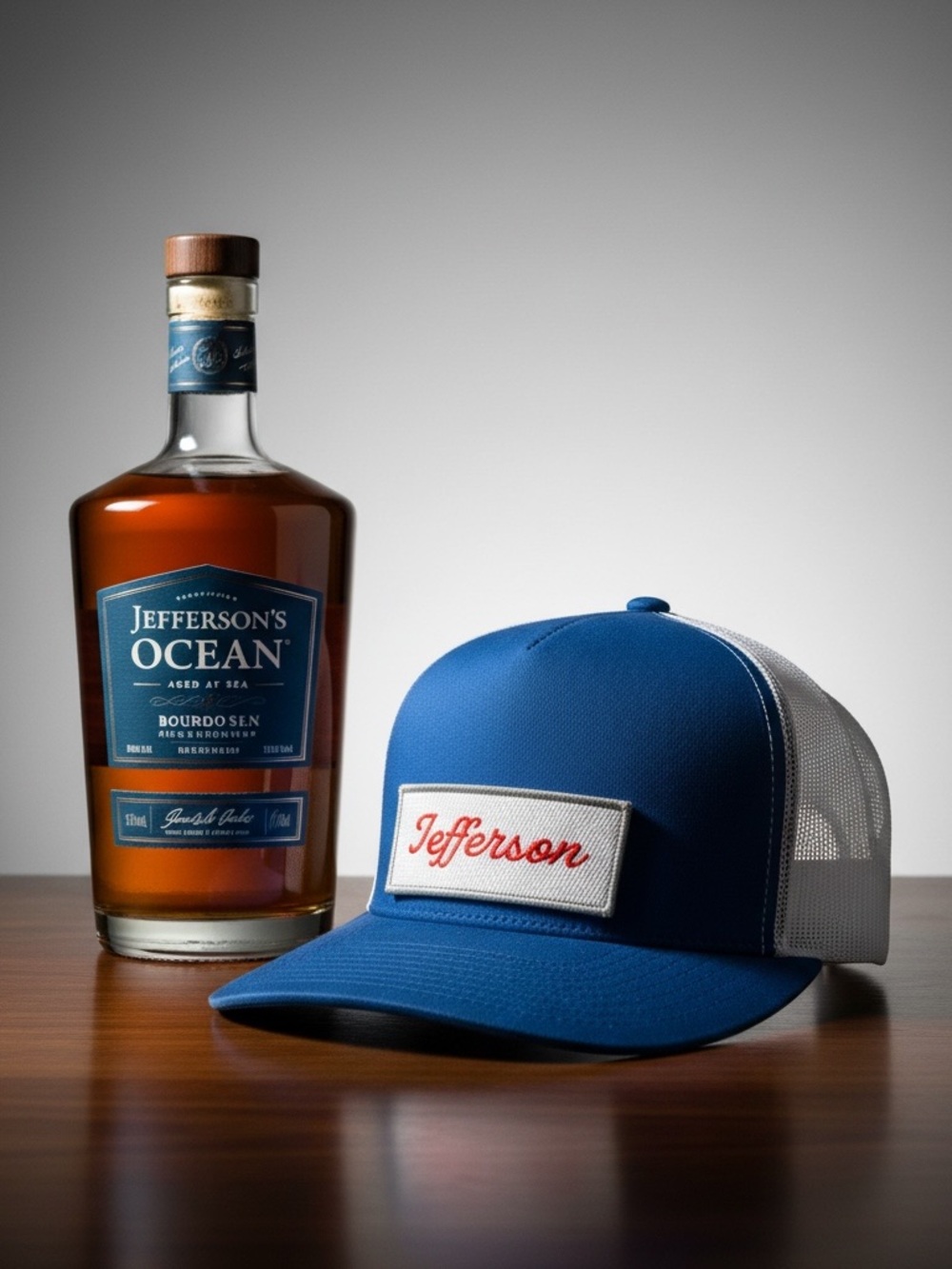 Jefferson Logo Promo Snapback Hat Blue W/ White New